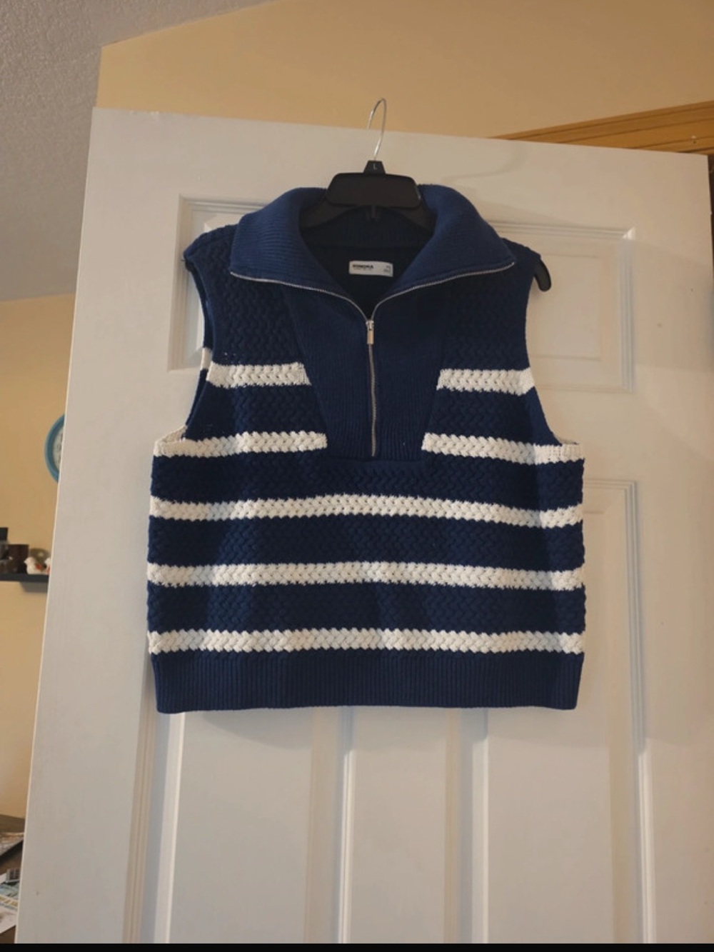 Sonoma Navy Knit Half-Zip Sweater Vest